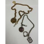 Vintage pocket watch chains x2