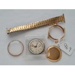 Gents Aco multidial wrist watch, 18ct, in pieces