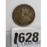India George V silver 1/4 rupee 1916
