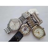 Three gents wrist watches, one by Ridd