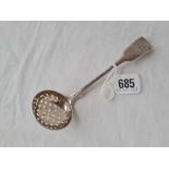 A Victorian sifter spoon fiddle pattern - London 1878 by GA