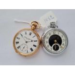 A rolled gold gents pocket watch by Rockford watch Co seconds dial together with a Ingersoll metal