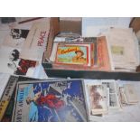 EPHEMERA a box, incl. advertising labels, old photos & stereo cards, old receipts & legal papers,