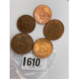 Ironbridge Gorge Museum tokens 1987 (5), some uncirculated