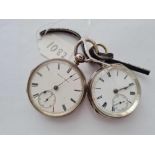 Two gents silver pocket watches both with seconds dial one by American watch Co