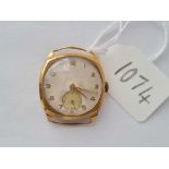 A gents wrist watch 9ct with seconds dial W/O