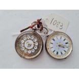 Two crisp lady's fob watches excellent condition silver