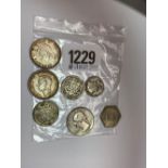 Foreign silver coins 29 g.