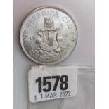 1964 Bermuda silver crown