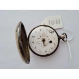 A antique verge pocket watch by Chas Hewison of London No 31968 poor condition