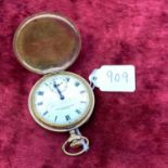 An attractive cased rolled gold gents hunter pocket watch by Salmon of Padstow with seconds dial (