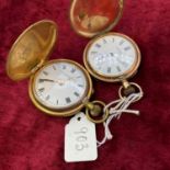 Two gilt gents hunter pocket watches, including one by Waltham