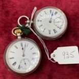 Two more gents silver porcket watch both with seconds dial