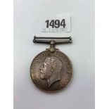 A WWI 1914/8 silver medal to PTE Newbery, Devon Reg, (No267588)