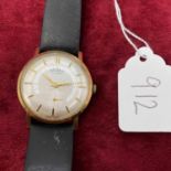 A gents wrist watch by Gradus Incbloc with seconds dial 9ct gold (W/O)