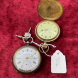 A gents silver pocket watch by Ford & Galloway Ltd with seconds dial (cracked glass) together with a