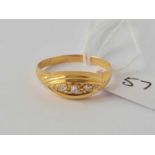 Victorian rose cut diamond ring in 18ct gold size N 2.3g inc