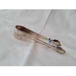 Two pairs of sugar tongs one by P & W Bateman 87gms