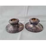 Pair of candle holders. 3 inch wide.