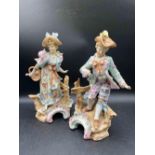 A pair of decorative Sitzindorf fashionable figures - 8" high