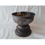 Half fluted rose bowl. 6.5 inch diam. London 1907.300gms