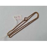 A gold rope link neck chain 17 inch - 6.1 gms
