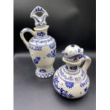 Two Delft Bols jars and cover a/f