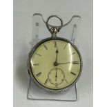 Antique silver fusee pocket watch