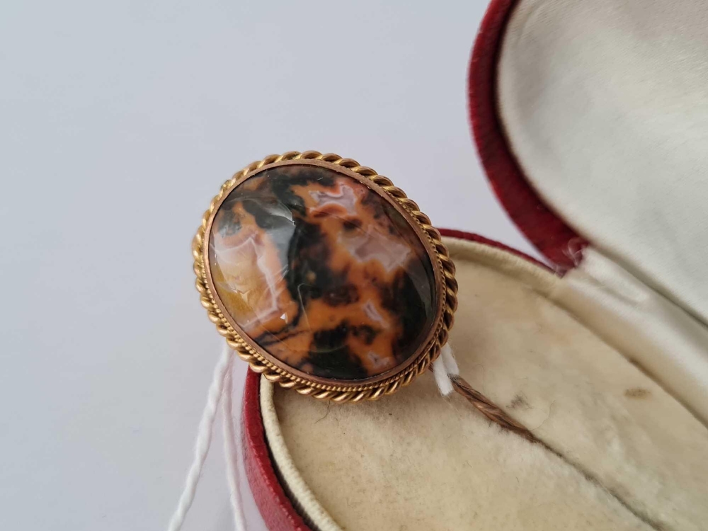 A Victorian gold and agate terminal stick pin in box - Image 2 of 2