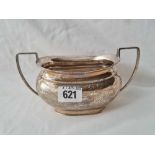A two handled plain sugar bowl with lobed body, Sheffield 1929, 277g