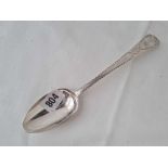 Good Georgian bottom marked spoon with bright cut decoration. London 1781 By I S