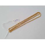A rope link neck chain 9ct 20 inch - 3.3 gms