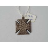 A Victorian engraved silver Maltese cross pendant