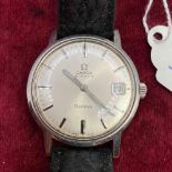 A GENTS OMEGA AUTOMATIC GENEVE SECONDS SWEEP AND DATE APPATURE W/O