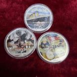 Three USA silver 1oz Eagle coins