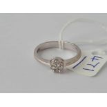 A white gold diamond ring (.25 carat) 9ct size R 1/2 - 3.3 gms