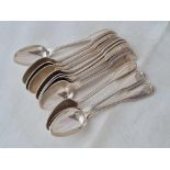 Set of 12 shell decorated continental coffee spoons.177gms