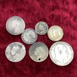 Silver coins pre 1910 6/-