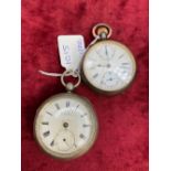 A gents silver pocket watch together with metal cased multi dial pocket watch