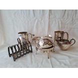 Two tankards toast rack etc