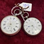 Two silver gents pocket watches both W/O