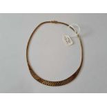 A THREE COLOUR GOLD NECKLACE 9CT - 14.4 GMS
