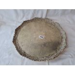 Large Victorian salver with cast border. 14 inch diameter