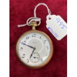 A rolled gold gents Elgin pocket watch with seconds dial