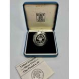 A U.K silver proof one pound 1986 boxed
