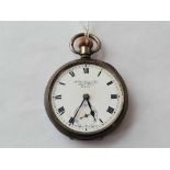 A gents silver pocket watch by W Kemp and Son Bristol