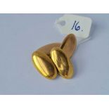 A pair of 9ct oval cufflinks 3g