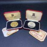 Two Isle of Man proof silver crowns