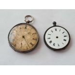 two ladies silver fob watches AF