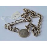 A white metal chain marked Tiffney and Co - 5.3 gms